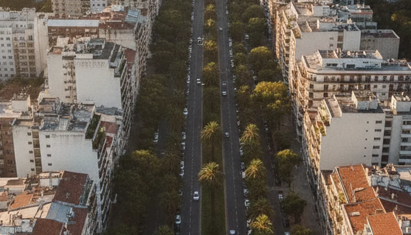 Avenida de Montevideo hacia el Río de la Plata al atardecer — informe mensual de mercado de niddo